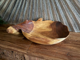 NEW Balinese Hand Carved Suar Wood Whale Bowl - Bali Carved Whale Bowl 40cm
