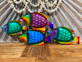 Balinese Hand Crafted Metal 4 Fish Wall Art - Bali 4 Fish Metal Wall Plaque