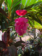 Balinese Capiz Shell Mobile / Wind Chime - Bali Shell Wind Chime - Pink