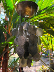 Balinese Capiz Shell Mobile / Wind Chime - Bali Shell Wind Chime - Black