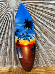 NEW Bali Handmade Air Brushed Surfboard Wall Decor 50cm - Bali Surfboard Sign