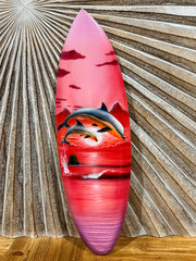 NEW Bali Handmade Air Brushed Surfboard Wall Decor 50cm - Bali Surfboard Sign