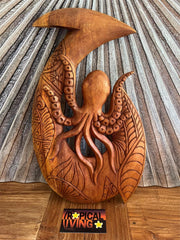 Hand Crafted Polynesian Fishing Hook Wall Art - NZ Maori Suar Wood Fishing Hook