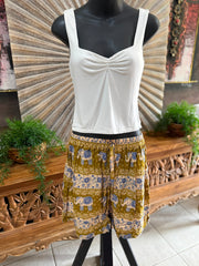 Ladies Bali Beach / Shirred Waist Bali Shorts SO COMFY XXL - Ladies Bali Shorts