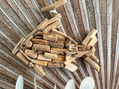 Driftwood Fish/Capiz Shell Windchime / Mobile - Bali Fish Windchime S