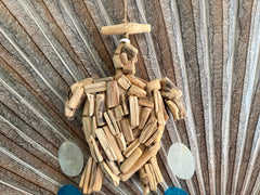 Driftwood Turtle/Capiz Shell Windchime / Mobile - Bali Turtle Windchime S