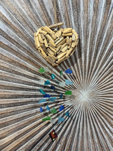 Balinese Driftwood Love Heart w/Sea Glass Windchime - Bali Sea Glass Chime