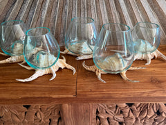 NEW Balinese Hand Blown Glass on Shell Bowl - Bali Glass on Shell Art ALL UNIQUE