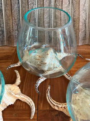 NEW Balinese Hand Blown Glass on Shell Bowl - Bali Glass on Shell Art ALL UNIQUE