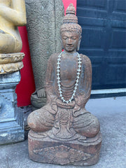 REDUCED!! Hand Carved Greenstone Balinese Buddha Statue HAS SLIGHT DAMAGE...