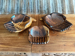 Balinese Hand Carved Wood Praying Hands Bowl - Praying Hands Trinket Holder