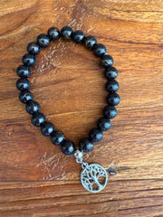 NEW Hand Crafted Stone Bead w/Tree of Life Charm Bracelet - One size.