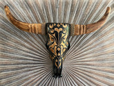 NEW Balinese Hand Carved & Crafted Buffalo Skull with Horn Wall Art