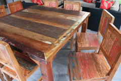 SALE $1500 Recycled Quality Teak Wood Dining Table with 8 Chairs BALI FURNITURE