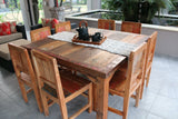 NEW Recycled Quality Teak Wood Dining Table with 8 Chairs - Bali Furniture