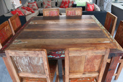 SALE $1500 Recycled Quality Teak Wood Dining Table with 8 Chairs BALI FURNITURE