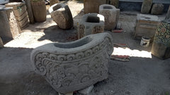 NEW Balinese Hand Crafted Paras Boat Pot - Bali Feature Pot - Carved Bali Pot