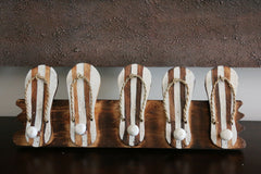 NEW Balinese Handmade Wall Hung 5 Peg Thongs Hanger - Balinese Nautical Range