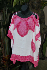Balinese Kaftan Top - Beachwear / Casualwear - NEW 9 COLOURS AVAIL - One Size