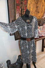 NEW Ladies Rayon/Cotton Bali Pom Pom Dress / One Size / Great mid-season dress..