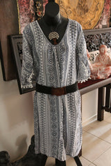 NEW Ladies Rayon/Cotton Bali Pom Pom Dress / One Size / Great mid-season dress..