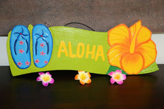 NEW Bali Hand Crafted ALOHA Sign - Many Colours - Tropical Design