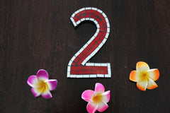NEW Balinese Mosaic House Number - Choose from 1-0 - Mosaic House or Unit Number