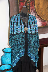 Balinese Mandala Print Light Weight Jacket with Sequins MANY COLOURS - One Size