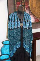 Balinese Mandala Print Light Weight Jacket with Sequins MANY COLOURS - One Size