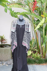 Balinese Mandala Print Light Weight Jacket with Sequins MANY COLOURS - One Size