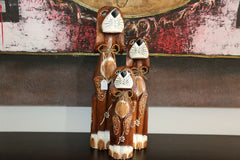NEW Balinese Hand Carved Set 3 Dogs - Wood Carved Bali Animals - Set 3 dogs CUTE