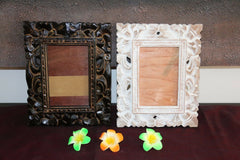 NEW Bali Hand Carved Wood Photo Frame 2 COLOURS AVAILABLE - Suit 10 x 15cm Photo