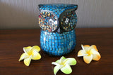 NEW Balinese Hand Crafted Wooden / Mosaic Owl - Many Colours Available FREE POST