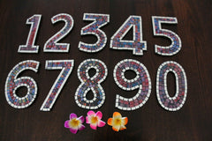 NEW Balinese Mosaic House Number - Choose from 1-0 - Mosaic House or Unit Number