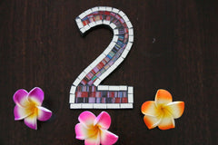 NEW Balinese Mosaic House Number - Choose from 1-0 - Mosaic House or Unit Number