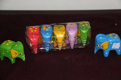NEW Balinese Hand Carved Pack 5 Elephants - 2 designs available