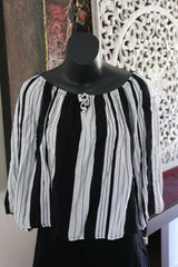 Beautiful 3/4 Sleeve Striped Top - 4 COLOURS AVAIL One Size - Balinese Clothing
