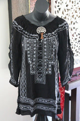 Beautiful Fine Cotton Top - 3 COLOURS AVAIL - One Size / Beautiful Detail