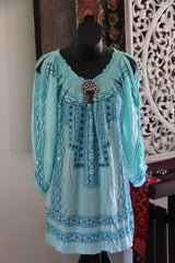 Beautiful Fine Cotton Top - 3 COLOURS AVAIL - One Size / Beautiful Detail