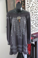 Beautiful Fine Cotton Top - 3 COLOURS AVAIL - One Size / Beautiful Detail