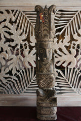 NEW Balinese Hand Carved Timor Wooden Tribal Statue - Primitive Timor Art