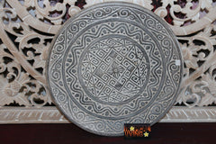NEW Hand Carved TIMOR Tribal / Primitive Plate or Platter - BALI BOHO Art