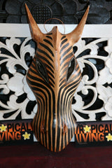 NEW Balinese Hand Carved Wooden African Animal Mask - African Wall Art
