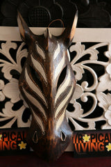 NEW Balinese Hand Carved Wooden African Animal Mask - African Wall Art