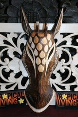 NEW Balinese Hand Carved Wooden African Animal Mask - African Wall Art