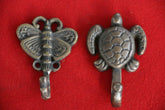 New BRASS Hook - Decorative Wall Hook - Choose from TURTLE or BUTTERFLY