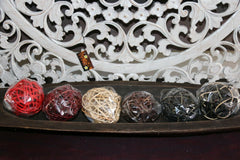 NEW Hand Crafted Balinese Woven Decor Ball - 6 COLOURS - Bali Homewares