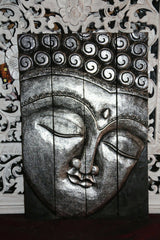 Balinese Hand Carved Wood Hinged Buddha Wall Panel - Bali Buddha Wall Panel 60cm