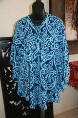 Balinese Short Kaftan - Short Dress / Long Top - MANY COLOURS AVAIL - One Size