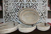 NEW Balinese Hand Woven White Washed Rattan Open Basket - 3 sizes available.